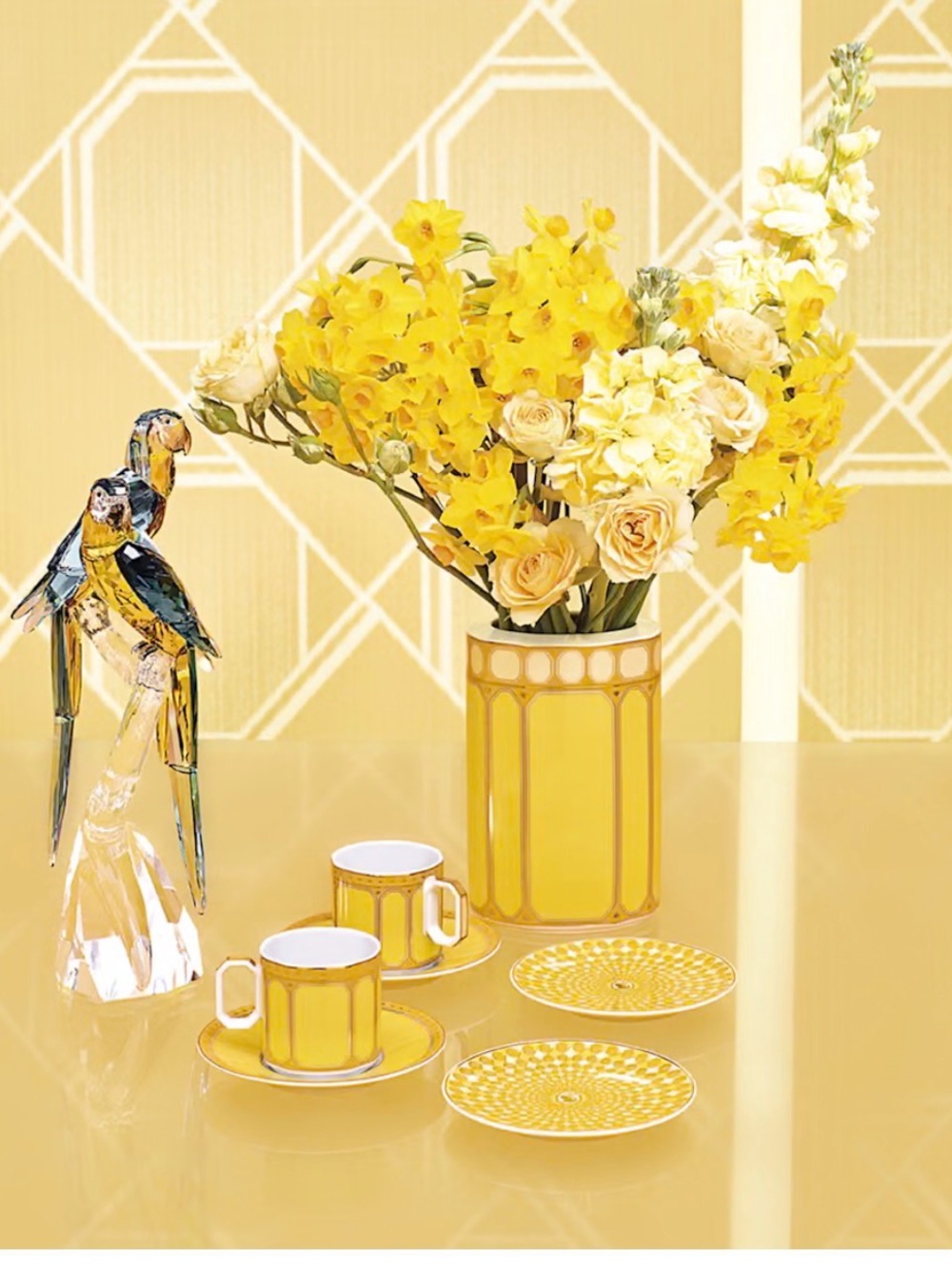 Swarovski Rosenhal Espresso Cup with Saucer Signum Jonquil Porcelain Yellow NIB